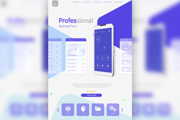 简约风格商业主题网站主页设计PSD分层设计模板素材