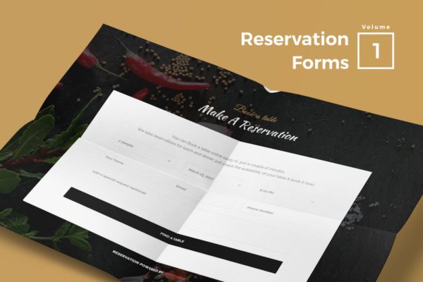 预订表单网页设计UI设计模板素材V1 Reservation Forms for Web Vol 01