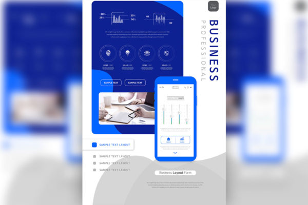 多用途创意企业网站排版UI设计PSD分层设计模板素材