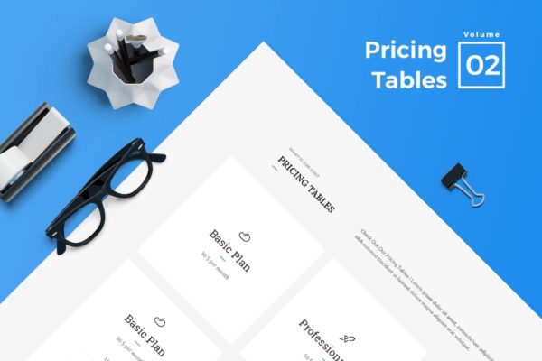 商业服务网站价格表单UI设计模板素材V2 Pricing Tables for Web Vol 02