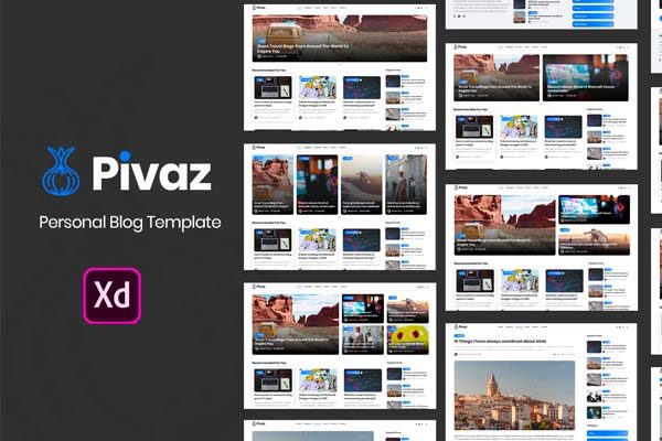 第一素材下午茶：实用的网页博客主题模板文件[XD]