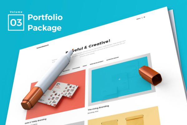 创意设计作品集展示网站着陆页设计UI设计模板素材V3 Web Portfolio Vol 03