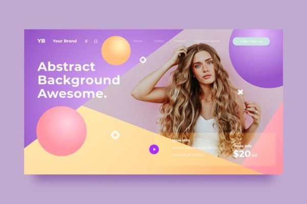 几何彩色图形背景Banner网站着陆页设计模板素材 SRTP – Abstract Background.43