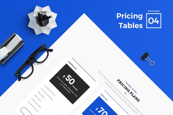 商业服务网站价格表单UI设计模板素材V4 Pricing Tables for Web Vol 04