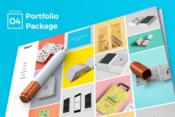 产品目录/作品集展示网站着陆页设计UI设计模板素材V4 Web Portfolio Vol 04