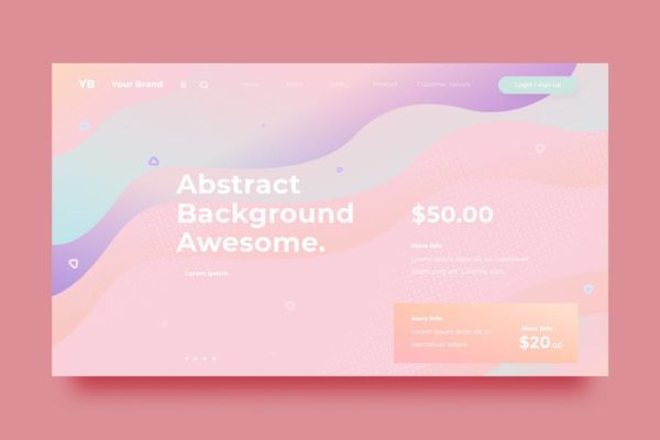 抽象梯度流体插画网站着陆页设计模板素材 SRTP – Abstract Background.38