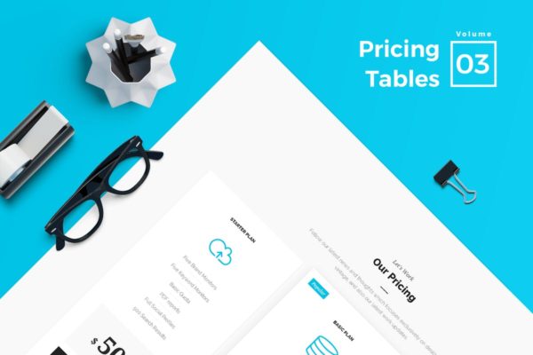 商业服务网站价格表单UI设计模板素材V3 Pricing Tables for Web Vol 03