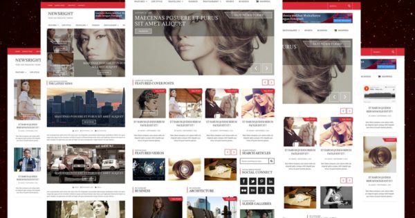 新闻资讯/杂志类网站设计PSD分层设计模板素材 Newsright – News & Magazine Website PSD