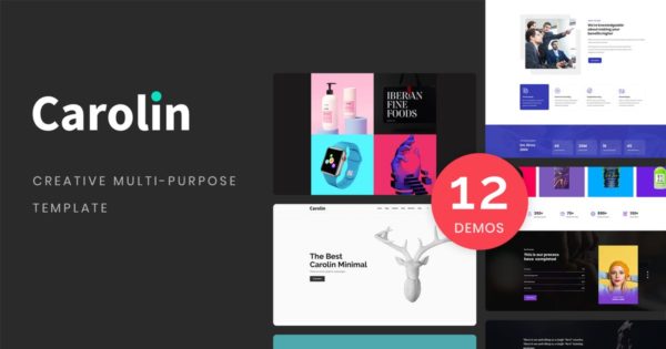 创意多用途网站设计PSD分层设计模板素材 Carolin – Creative Multi-Purpose PSD Template