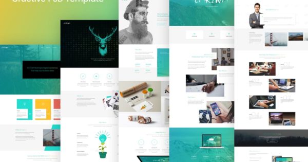 创意网站设计PSD分层设计模板素材大合集[2.65GB] Carina – Creative Multipurpose PSD Template
