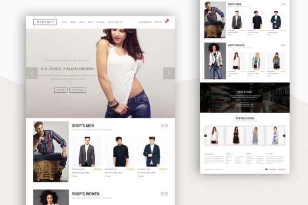 服装品牌商城网上商城UI界面设计模板素材 Retail – Web UI Design Concept