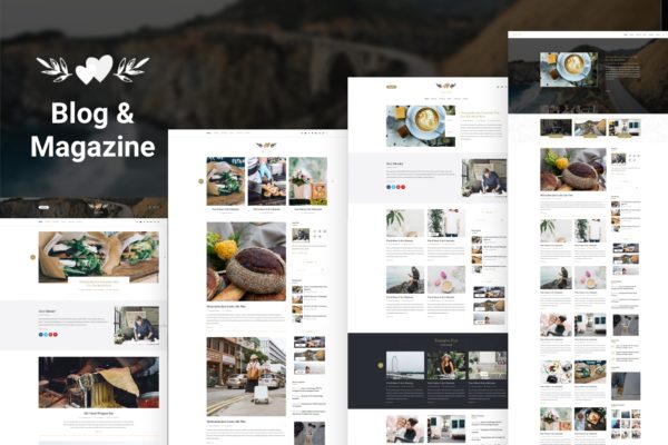 优雅简约风博客/杂志网站设计PSD分层设计模板素材 Solo Life – Blog Magazine Psd Template