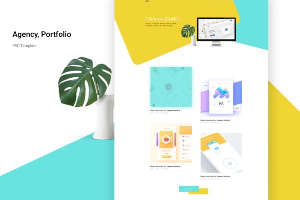 创意产品设计展示网站设计PSD分层设计模板素材文件 Agency portfolio Psd Template