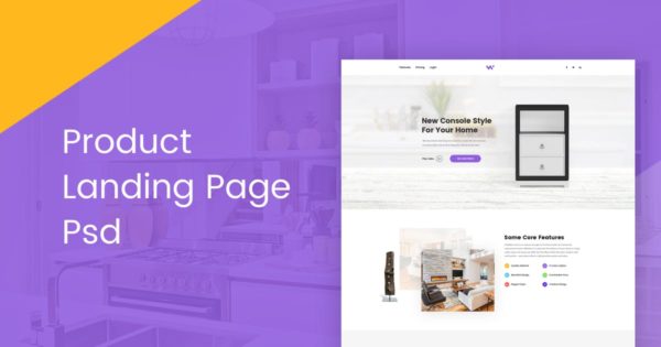 家具产品销售电商网站着陆页PSD分层设计模板素材 Product Landing Page PSD Template