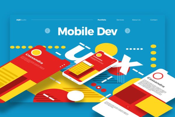 移动APP应用开发插画网站Banner＆落地页模板设计 Mobile Developement – Banner & Landing Page
