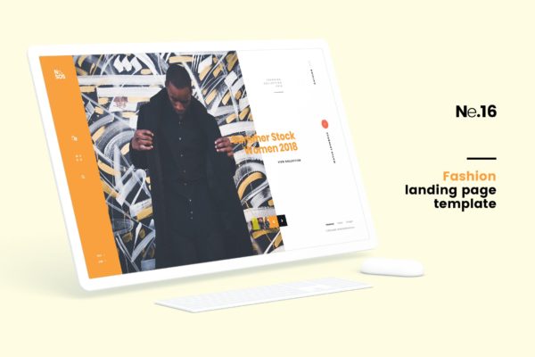 时尚服饰品牌网站着陆页设计模板素材 Ne16 – Fashion landing page template