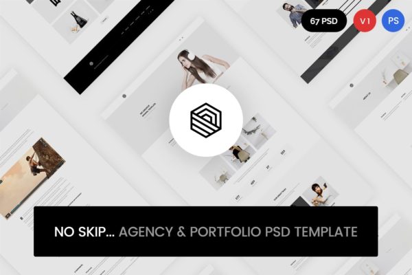 创意设计代理/产品案例展示网站设计PSD分层设计模板素材 No Skip – Creative Agency & Portfolio PSD Template