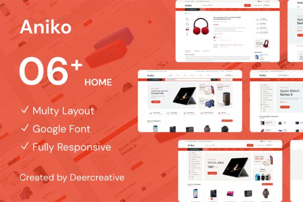 多用途数码电子网上商城设计PSD分层设计模板素材 Aniko | Multipurpose Electronics eCommerce PSD