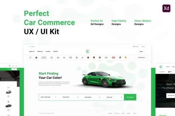 汽车媒体网站&汽车社区网站设计UX/UI设计套件 Perfect Car Commerce UX / UI Kit