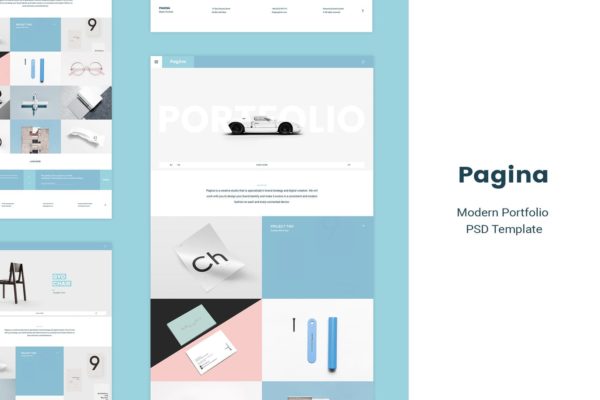 创意产品/设计展示网站设计PSD分层设计模板素材 Pagina | Creative Portfolio PSD Template