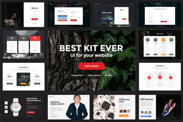 多用途网站UI设计套件PSD分层设计模板素材 Multipurpose Web UI Kit
