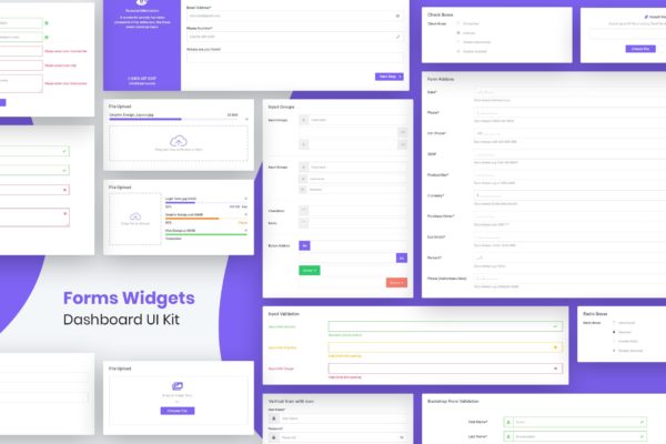 常用网站表单/表格UI设计套件 Forms Widgets Dashboard Ui Kit