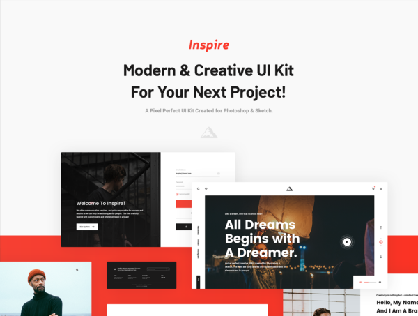 蚂蚁素材下午茶：现代创意多用途的Web UI设计套件[PSD,XD]