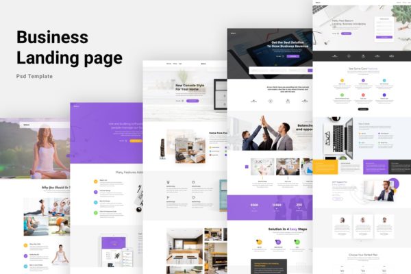 实用企业官网设计落地页模板设计套装 Business Landing Page Website Template