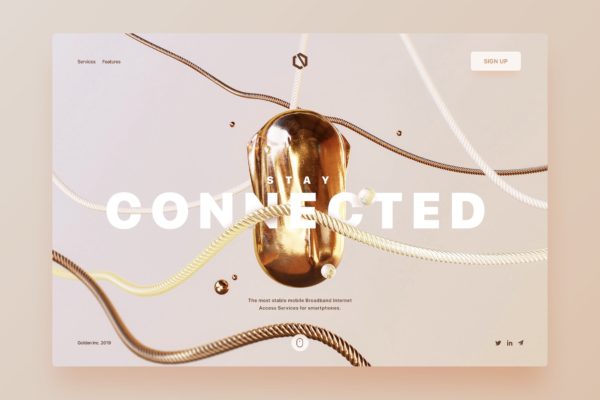 社交连接概念主题网站着陆页设计模板素材 Connected – Landing Page