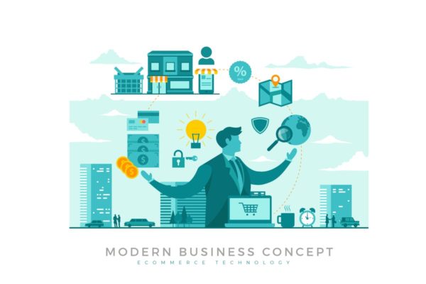 电子商务贸易概念插画精选 E-Commerce Modern Business Concept