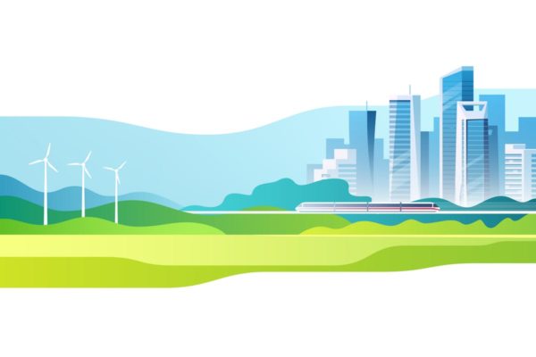 抽象城市发展景观概念插画精选v2 Abstract Urban Landscape