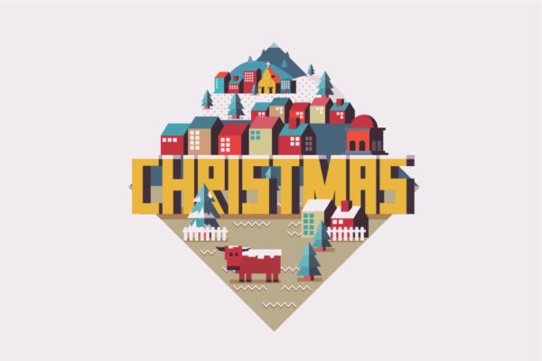 圣诞节节日场景2.5D概念插画精选 Xmas time