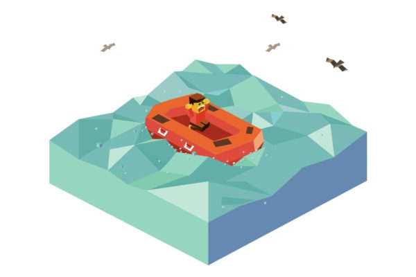 应急救生艇2.5D矢量插画设计精选素材 Emergency Boat