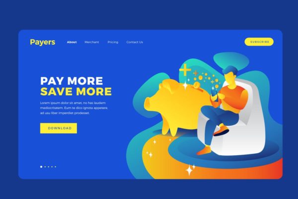 在线支付矢量概念插画精选网站落地页设计模板 Digital Payment Vector Illustration