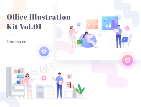 第一素材下午茶：办公室概念插画精选素材文件[Sketch,fig,XD,Ai]