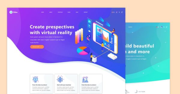 等距概念插画精选创意互联网产品网站落地页设计模板