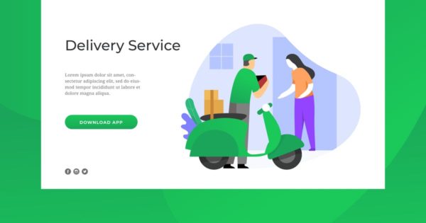 物流配送服务概念插画精选网站落地页模板 Delivery Service Landing Page