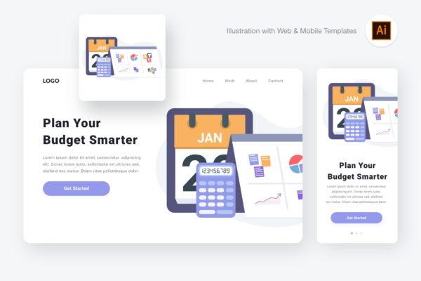 网站设计项目预算规划概念插画精选[AI&SVG] Planning Budget Illustration (Illustrator & SVG)