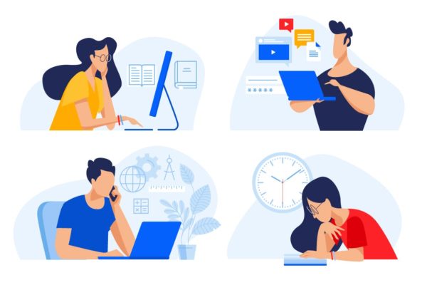 教育学习主题矢量概念插画精选 Set of education concepts