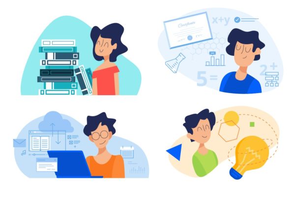 教育培训主题矢量概念插画精选 Set of education concepts