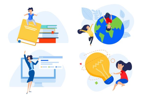 快乐学习主题矢量概念插画精选 Set of education concepts