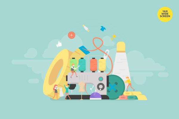 定制服务主题矢量概念插画精选 Custom Tailor Service Vector Concept Illustration