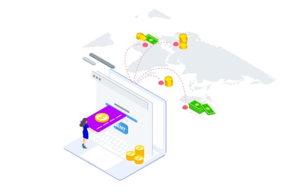 国际支付金融业务场景等距概念插画精选v3 Internation Payments by Finance Isometric – FV