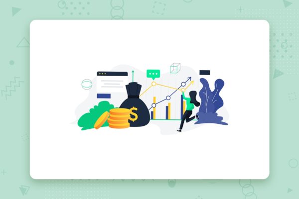 市场增长主题扁平设计风格矢量概念插画精选 Increase Revenue flat vector illustration concept