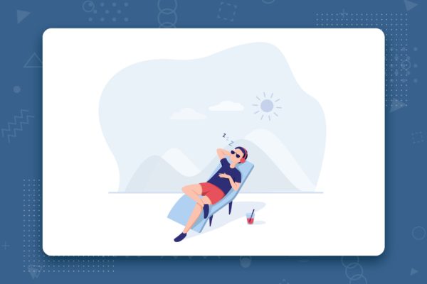 海滩旅游场景扁平设计风格矢量概念插画精选 Enjoy the moments flat vector illustration concept