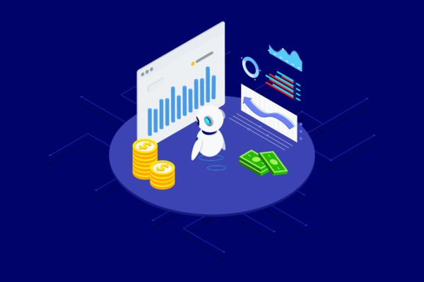 AI智能财务分析金融业务场景等距概念插画精选v1 Analysis in Financial with AI Isometric – T2
