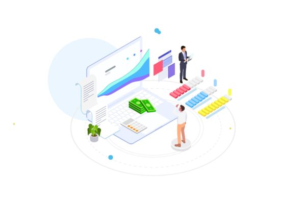 财务规划金融主题等距概念插画精选v1 Financial Planning Isometric Illustration – FV