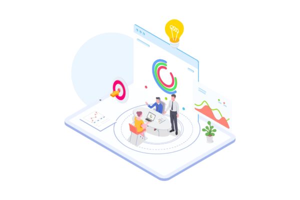 财务规划金融主题等距概念插画精选v3 Financial Planning Isometric Illustration – FV