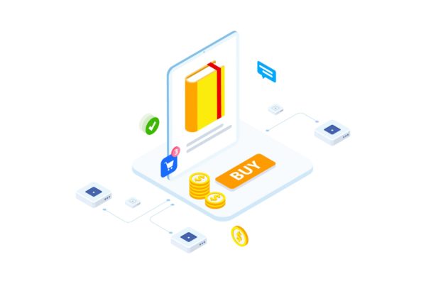 区块链电商主题等距矢量概念插画精选v4 E-commerce on Blockchain Isometric 4 – FV