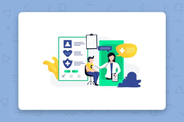 医疗保健场景扁平设计风格矢量概念插画精选 Healthcare flat vector illustration concept